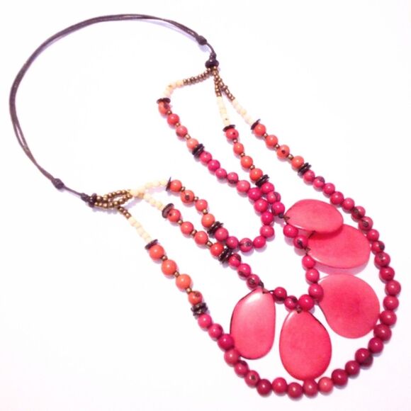 Boho Inspired Acai Bead Multi Strand Adjustable Necklace * - Picture 5 of 5